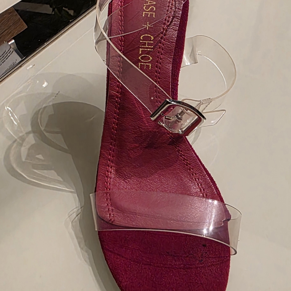 Chase + Chloe Magenta Heels with Transparent Straps